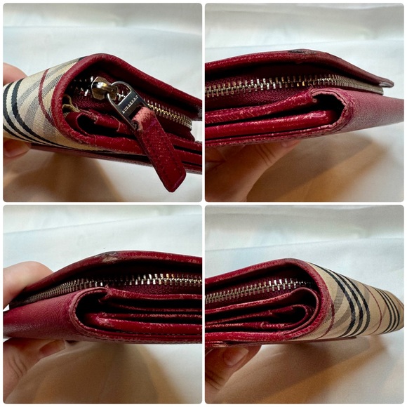 Burberry Red and Nova Check Wallet with COA - Picture 6 of 10